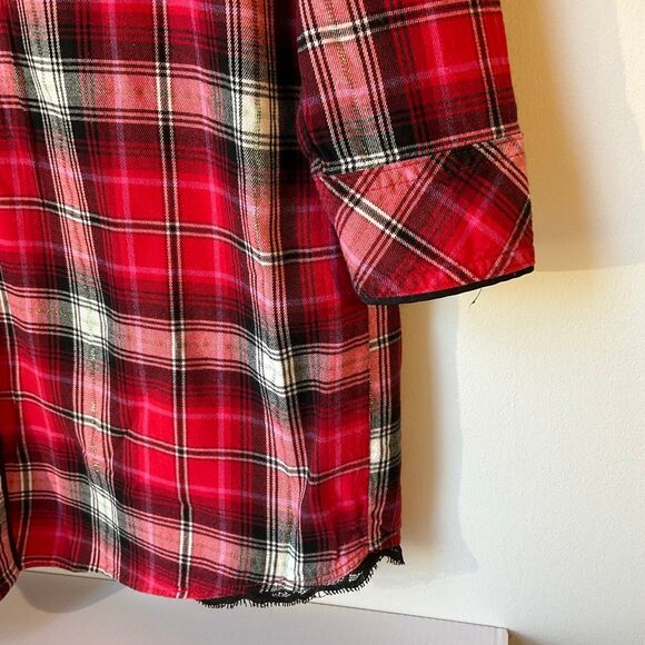 Vintage Victoria’s Secret Plaid And Lace Nightie, M Red Christmas - Picture 8 of 14